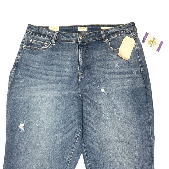 Wonderly  Womens 16R Curvy Vintage Straight Cropped Jeans High Rise Denim Slim - Picture 4 of 16